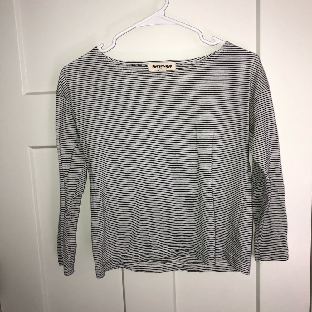 Madewell Quarter sleeve striped shirt!!